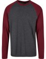 Baseball T-shirt Build Your Brand Basic BB023 Charcoal-cherry